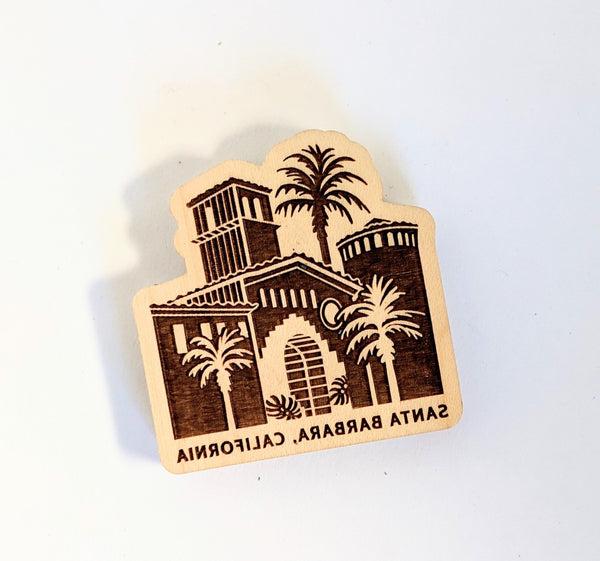 Santa Barbara Courthouse Wood Magnet